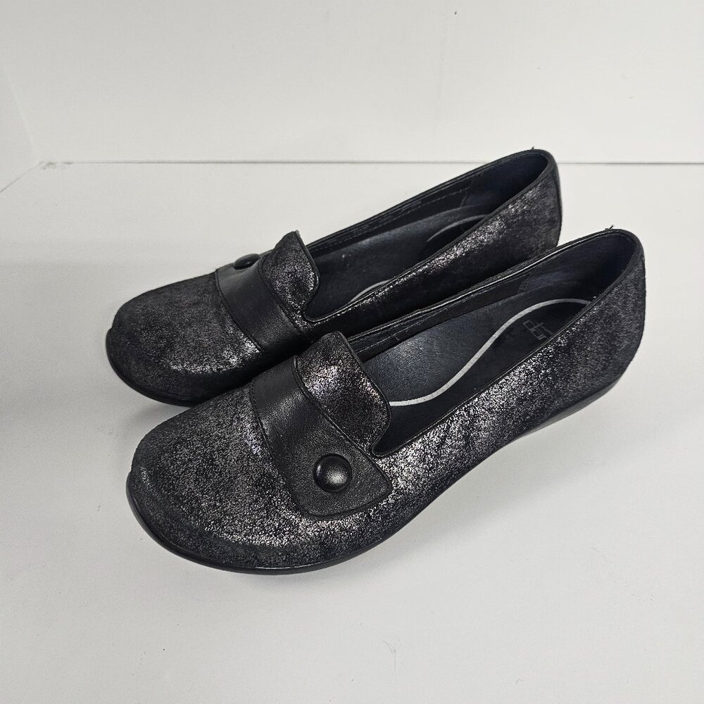 Dansko Black Flats Retro Twee Y2K Grunge Goth Whimsigoth Leather 38 (7.5)